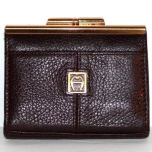 Etienne Aigner Vintage Burgundy Coin Purse Leather Twist Lock Closure - EUC